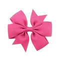 Detailed texture of rose pink grosgrain ribbon bow with neat V-cut fishtail ends - Magenta (29)