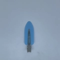 Fermaglio per capelli azzurro senza tracce a forma di foglia con base in metallo - Celeste