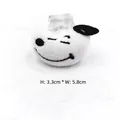 Detailed view of Snoopy-style plush badge with dimensions Height 3.3cm and Width 5.8cm - White Cartoon Dog (No Pin)