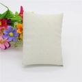 Rectangular cream-white watch pillow with breathable holes for jewelry display - White PU Leather 8x10