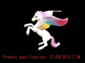 Rainbow Pegasus toy model in white with colorful wings and gold hooves detail - Rainbow Gradient Pegasus (PL127-912)