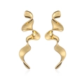 Gepolijst gouden golvende onregelmatige geometrische oorbellen minimalistisch design - Golvende onregelmatige stijl(CE00218YS)