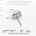 Sleek silver alloy ponytail hook hair clip with minimalist curved metal design - Moon Style / Silver