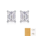 Elegant 925 silver emerald cut moissanite stud earrings with GRA certification - 5*7mm Moissanite (with GRA Certificate)