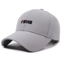 Classic grey baseball cap with black FBXS embroidery and rigid curved brim for adults - Adjustable / Light Gray