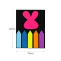 Pink rabbit PET sticky notes with 5 neon arrow index tabs on a black card base - Bar Strips + Rabbit Shape
