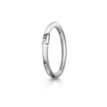 Minimalist silver hoop earring charm with high-polished stainless steel finish - 1.2*6mm Plain Hoop / White Gold