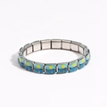 Italian style stainless steel modular bracelet with colorful sun and sea enamel charms - Sun and Moon Mountain Landscape (Style 21)