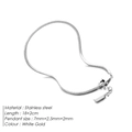 Bracciale a catena serpente in acciaio inossidabile oro bianco con chiusura a moschettone - 18+2cm / Oro Bianco