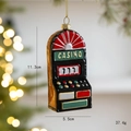 Addobbo natalizio a slot machine retrò con dettaglio 777 e cordino dorato - Slot Machine