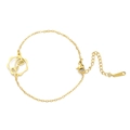 Elegant gold stainless steel flower pendant bracelet with adjustable lobster clasp - Snowdrop / Gold