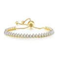 Detail of adjustable gold tennis bracelet featuring white marquise-cut zircon stones - 2.5*5mm Marquise Stone / 14K Light Gold