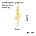 Vue détaillée du pendentif coquillage plaqué or avec poids 1g et trou de 4mm - Forme de Coquillage P01337