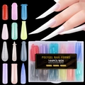 144 stuks polygel nagelvormenset met 12 maten en macaronkleuren in een opbergdoos - 144 Stuks Set / Macaron Kleur