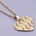 Collana con ciondolo a cuore dorato con trama intrecciata in acciaio inossidabile - Set di collane / Oro