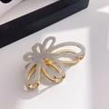 Sparkly silver and gold butterfly hair claw clip with metallic finish for women - Small-7cm / Silver Glitter