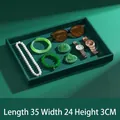 Dark green velvet jewelry display tray without lid, dimensions 35x24x3 cm - Empty Tray