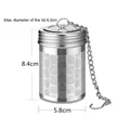 Stainless steel tea infuser with mesh basket and hook, size 8.4cm height and 5.8cm width - Large Crimped Honeycomb Style