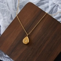 Ketting met waterdruppel hanger van 18K verguld staal en detail van zirkoon - Waterdruppel