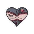 Gotische Herz-Emaille-Anstecknadel mit schwarzem Dessous-Design für Halloween-Accessoires - Gothisch Fledermaus Stil (QHXZ223)