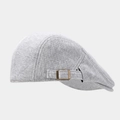Close-up of light grey ivy cap featuring premium textured fabric and metal side buckle - Adjustable / Light Gray