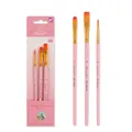 Set of 3 pink nylon brushes for oil, acrylic, and watercolor painting in sizes 6, 8, 10 - Pink Mixed HB811F / Sakura Pink
