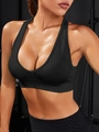 Reggiseno sportivo nero senza cuciture con spalline sottili e tessuto traspirante - S / Nero