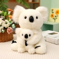 Cute white plush koala with baby toy featuring soft fluffy fur for kids nursery gift - 28cm / Mother-Son Set / White
