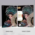 Arte da grattare fai-da-te con personaggio dell'opera cinese Mulan e corona di fenice - Stile Hua Mulan