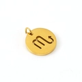 Gold stainless steel Scorpio zodiac charm pendant for DIY necklace and bracelet jewelry - Scorpio - Single Pendant