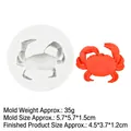 3D crab silicone mold for fondant and chocolate cake decoration with sizing details - Gray