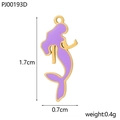 Detail of purple enamel mermaid charm with 1.7cm height and 0.7cm width dimensions - Purple Mermaid PJ00193D