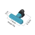 Blue T-shaped plastic food bag sealer clip with black non-slip handle and steel spring - Small / Blue Small