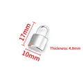 Polished silver heart lock pendant with 17mm height and 10mm width for DIY jewelry - Polished Lock Pendant 10x17mm / Steel