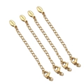 Lot de quatre chaînes d'extension en acier inoxydable plaqué or 18k avec fermoir - Style D / Or