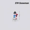 Miniature snowman figurine with black hat and blue scarf for Christmas decor - Style 37 Snowman