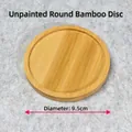 Round 9.5cm bamboo tray coaster base with natural grain for DIY crafts and plants - 9.5cm Round Tray