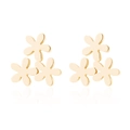 Elegant gold flower stud earrings with three floral motifs on a white background - Triple Petal Flower Style (072) / Gold