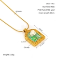 Halskette aus 18K vergoldetem Edelstahl mit Vintage-Rosenanhänger und Schlangenkette - Bilderrahmen Weiße Rosen-Stil (ZX1965)
