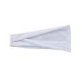 Breathable pure white sports headband for yoga and running in elastic knit fabric - White