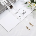 Translucent white acrylic mask chain with gold lobster clasp and silicone rings - Semi-transparent White (D4430)