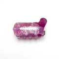 Translucent purple boot-shaped hair claw clip with marble texture and star detail - Purple Cowboy Boot