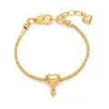 Pulsera de cadena de serpiente dorada con colgante de corazón y grabado MOM - Estilo B-Colgante de Letras de Corazón MOM