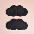 Black 3D cloud-shaped sleep mask with contoured eye grooves and breathable fabric - Black
