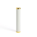 Minimalist white and gold cylindrical jewelry display stand with a matte finish surface - Single Tube Beige Velvet
