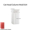 Moule cylindrique en silicone en forme de chat pour bougies DIY et résine 5,1x7,1cm - Colonne Tête de Chat