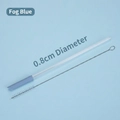 Reusable 0.8cm Tritan straw in misty blue with a matching wire cleaning brush kit - Haze Blue