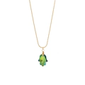 Collier en chaîne dorée avec pendentif main de Fatma en cristal dégradé bleu et vert - 5# Collier Main