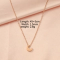 Detail view of rose gold crescent moon pendant necklace with size and weight dimensions - Moon Rose Gold