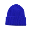 Classic royal blue winter beanie with vertical ribbed knit and cuff for adults - Royal Blue